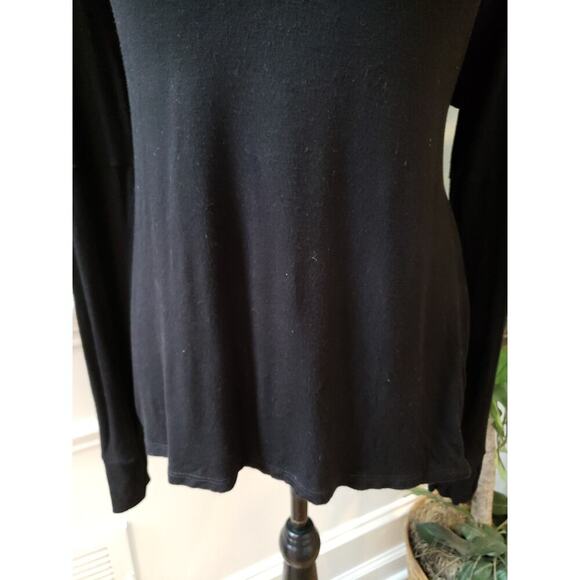 Lascana Venus Top Women M Black Long Sleeve Stretch Soft Rayon Backless Basic - Picture 4 of 11